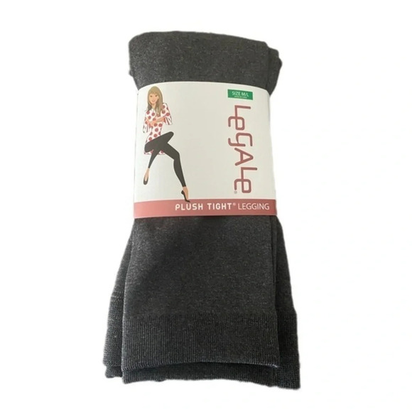 Women's Medium/ Large Gray Plush Tight Leggings​ - Picture 1 of 3